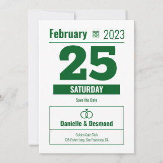 Invitation de sauvegarde de date de style de calen