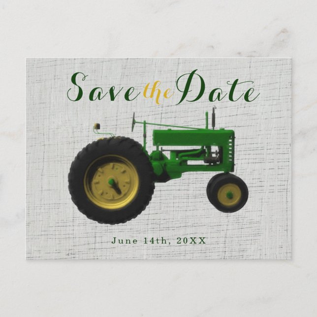 Invitation de sauvegarde de date de tracteur de ba (Devant)