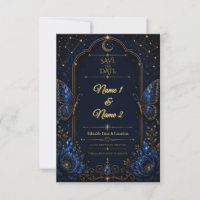 Invitation de sauvegarde de date en saphir céleste
