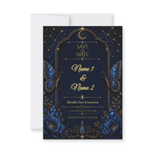 Invitation de sauvegarde de date en saphir céleste