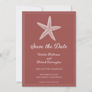 Invitation de sauvegarde de date étoile de mer en 