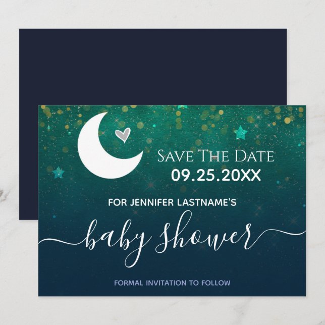 Invitation de sauvegarde de la fête prénatale pour (Devant / Derrière)