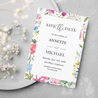 Invitation de sauvegarde florale colorée
