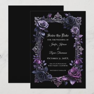 Invitation de sauvegarde Halloween Floral gothique