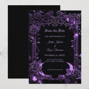 Invitation de sauvegarde Halloween Floral gothique
