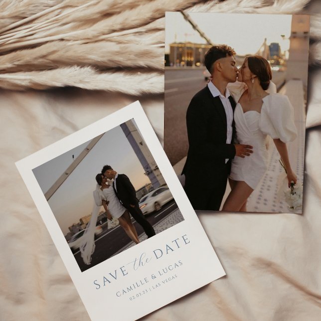 Invitation de sauvegarde minimale Bleu poussiéreux (Créateur téléchargé)