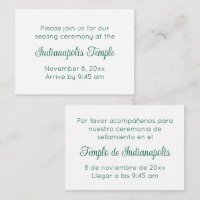 Invitation de scellement du temple en écriture ver