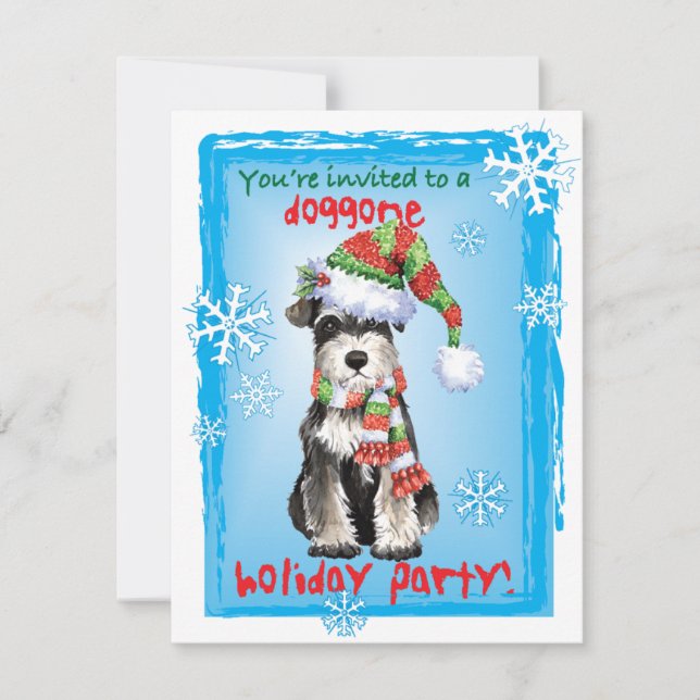 Invitation de Schnauzer de Noël (Devant)