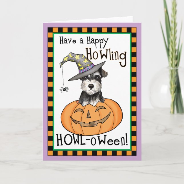Invitation de Schnauzer miniature d'Halloween (Devant)