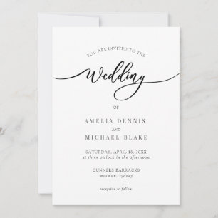 Invitation de script de mariage simple et élégant