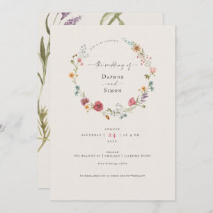 Invitation de script fleur sauvage Watercolor