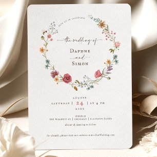 Invitation de script fleur sauvage Watercolor