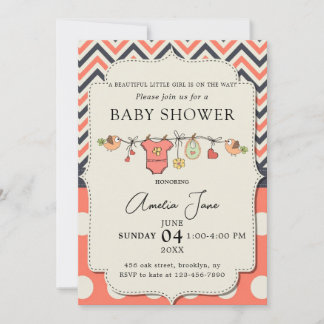 Invitation de shower bébé élégante