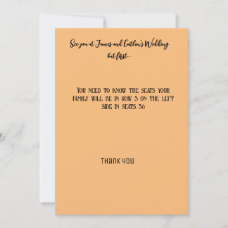 Invitation de siège de mariage