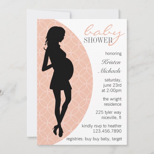 Invitation de silhouette de la bosse de bébé [Pêch (Devant)