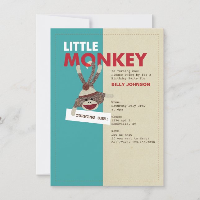 Invitation de singe de choc - en tournant un! (Devant)