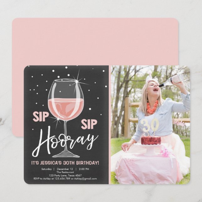 Invitation De Sip de Sip anniversaire adulte rustique de (Devant / Derrière)