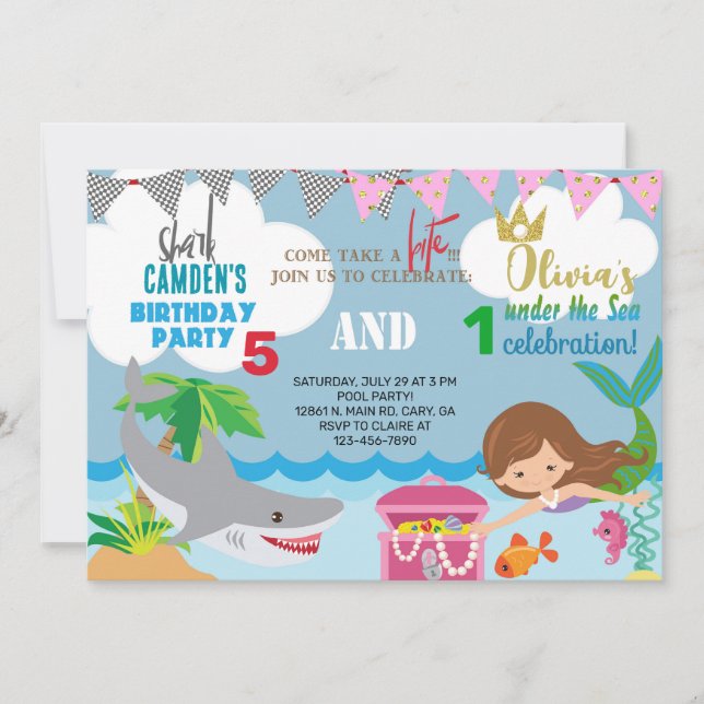 Invitation de Sirène et de requin. (Devant)