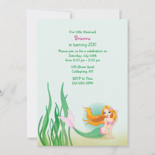 Invitation de sirène mignonne