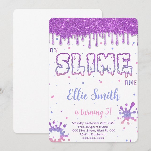 Invitation de Slime modifiable (Devant / Derrière)