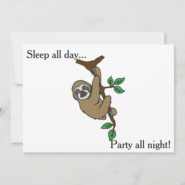 Invitation de Sloth Party (Devant)