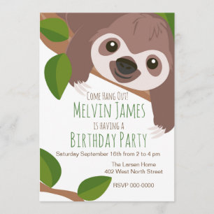 Invitation de Sloth Party
