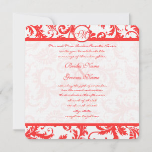 Invitation de Snap Dragon Coral Mariage damassé