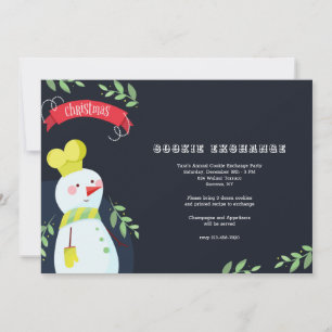 Invitation de Snowman Baker Cookie Exchange Party