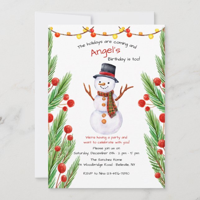 Invitation de Snowman souriant (Devant)