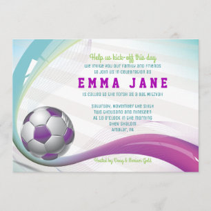Invitation de SOCCER GIRL Bar Mitzvah