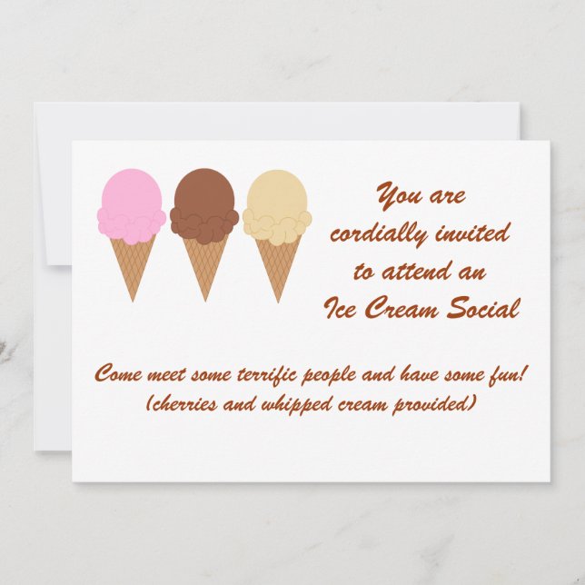 Invitation de Social de crème glacée (Devant)