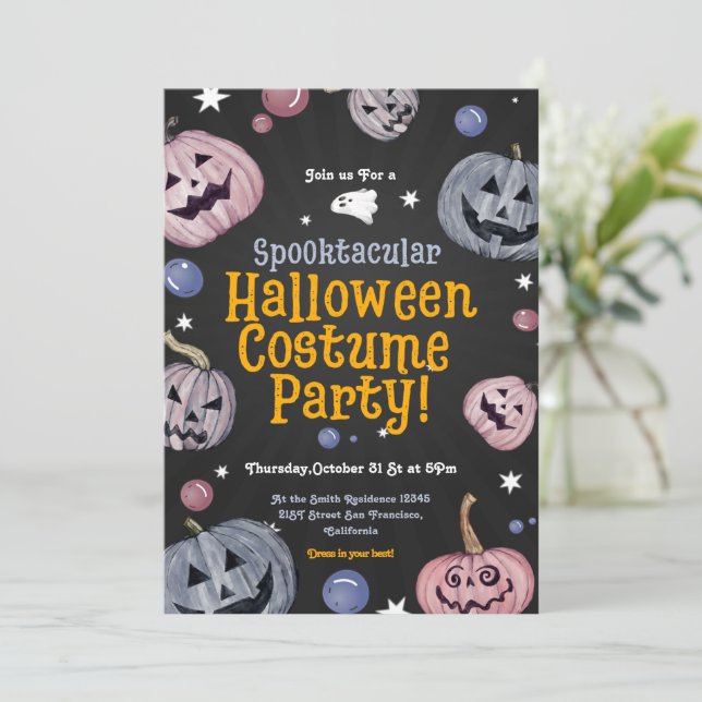 Invitation de soirée costumée d'Halloween Spooktac (Debout devant)