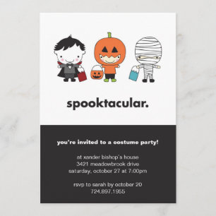 Invitation de soirée costumée d'Halloween Spooktac