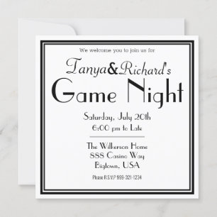 Invitation de soirée de jeu rétro chic