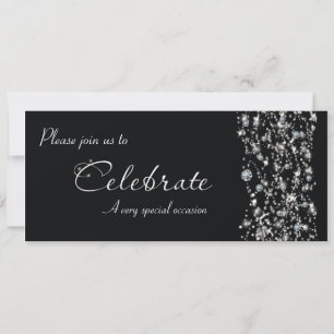 Invitation de soirée élégante et chic à paillettes