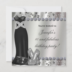 Invitation de soirée en robe noire formelle avec t