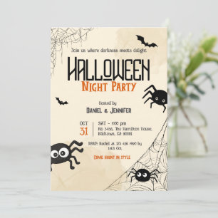 Invitation de soirée Halloween vintage Toile d'ara