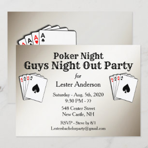 Invitation de soirée poker avec titre personnalisé