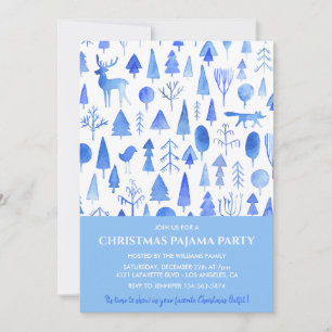 Invitation de soirée pyjama pour adultes Belle aqu