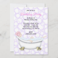 Invitation de soirée Spa sucré et massage de bain 
