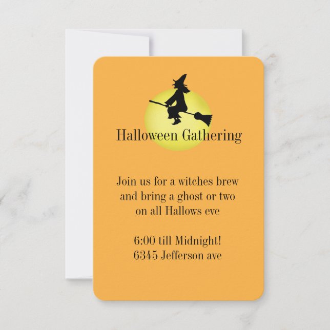 Invitation de sorcière d'Halloween (Devant)