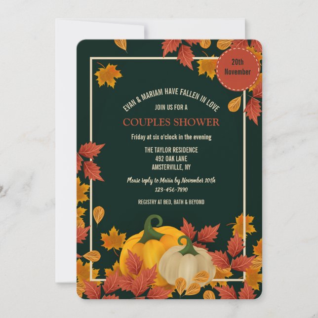 Invitation de Splendor Automne (Devant)