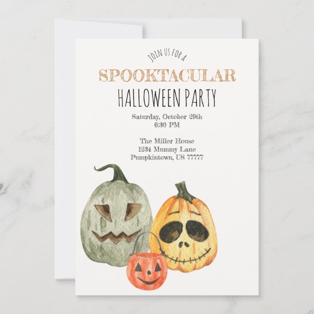 Invitation de Spooktacular Citrouille Halloween (Devant)