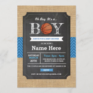 Invitation de sports de baby shower de garçon bleu