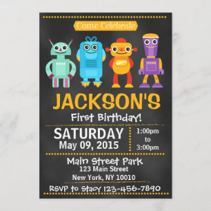 Invitation de style de tableau de bord de robot am