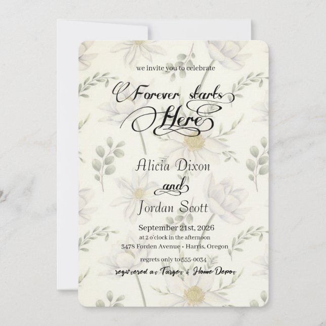 Invitation de style romantique classique (Devant)