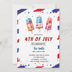 Invitation de sucette glacée du 4 juillet