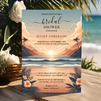 Invitation De Summer Ocean Beach Blue Water Fête des mariées