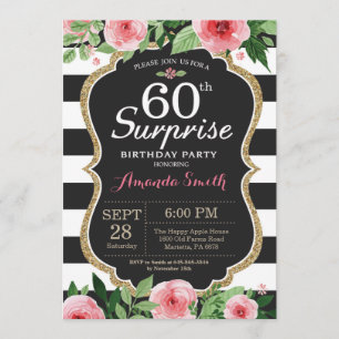 Invitation de surprise 60e anniversaire Femmes flo