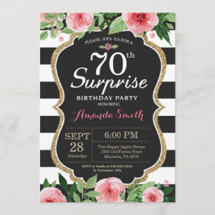 Invitation de surprise 70e anniversaire Femmes flo